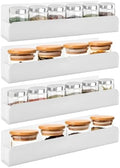12 Inch Acrylic Spice Rack Wall Mount, White, 4 Pack by Douildhaiy