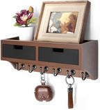 Rebee Vision Key Holder Wall Mount for Home Decor, Brown & Black by REBEEVISION