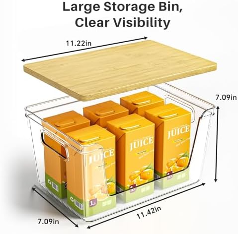 3 Set Pantry Organizer and Stackable Storage Kitchen,Sturdy and Durable Storage Basket for Potato, Onion, Garlic, Fruit, Vegetable, Produce, Clear Plastic Storage with Lid&Handle - Image 3