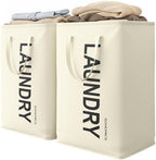 SONGMICS Laundry Hamper, 80L Foldable Basket, 2 Pack, Water-Repellent by Unknown