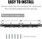 UNITEDPOWER Wall Mounted Power Tool Organizer Holder, Heavy Duty Utility Storage Rack for Battery Powered Hand Tools, Cordless Drill Rack, Workshop, Shed, Garage - Image 5