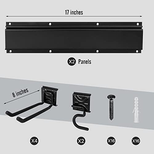 Garden Tool Storage Rack, Outdoor Power Tools Hangers for Garage Wall Organization with 6 assorted Multi-Purpose Hooks, Organizer Holders for Landscaping Equipment, Folding Chairs, Ladders etc. - Image 6