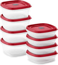 Tribello 16-Piece BPA-Free Plastic Food Storage Set, Red Vented Lids - Microwave, Dishwasher Safe: Perfect for Meal Prep, Leftovers, and Kitchen Organization by Tribello