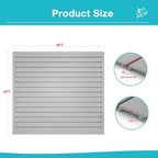 NeatiEase Slatwall Panel Wall Storage Systems, 4 x 4ft Slat Wall Paneling Garage Wall Organizer, Heavy Duty Wall Mounted PVC Wall Rack (Gray) - Image 3