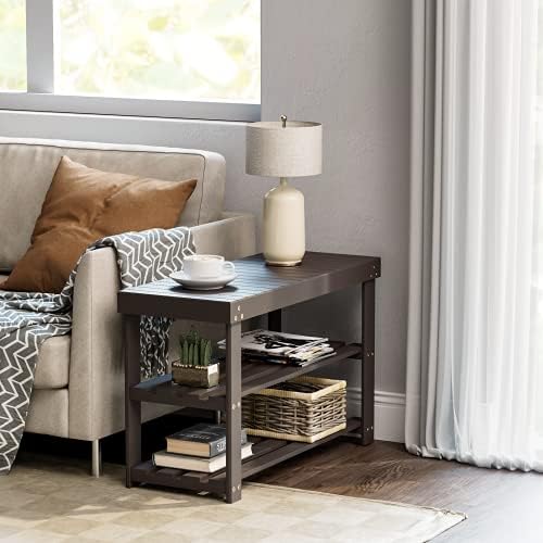 Pipishell 3 Tier Bamboo Shoe Rack Bench for Entryway, Brown - Image 5