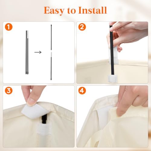 Lifewit Double Laundry Hamper with Lid, Removable Laundry Bags, Ivory White - Image 3