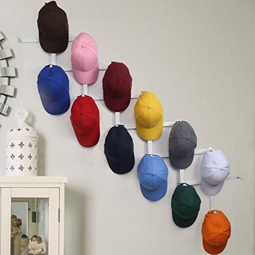 SKOLOO Hat Rack for Wall with 17 Hooks, Solid Wooden, Modern, Expandable Coat Rack Wall Mount for Coats, Hats, Bags, Baseball Caps, White - Image 6