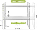 Across-Star Expandable Cabinet Shelf Organizer Rack, Stackable Kitchen Counter Storage Shelves Stand, Adjustable Height Pantry Shelf Spice Rack (White, 2 Pack) - Image 5