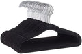 Amazon Basics Kids Space Saving Velvet Non-Slip Clothes Hangers with Shoulder Notches for Infant and Toddler, 11.6", Black, 50-Pack by AmazonBasics