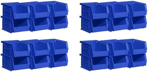 Akro-Mils 30210 AkroBins Plastic Storage Bins, Space-Saving Stackable Bins for Garage, Pantry, Craft Organization, 5" x 4" x 3", Blue,(Pack of 24) by Akro-Mils