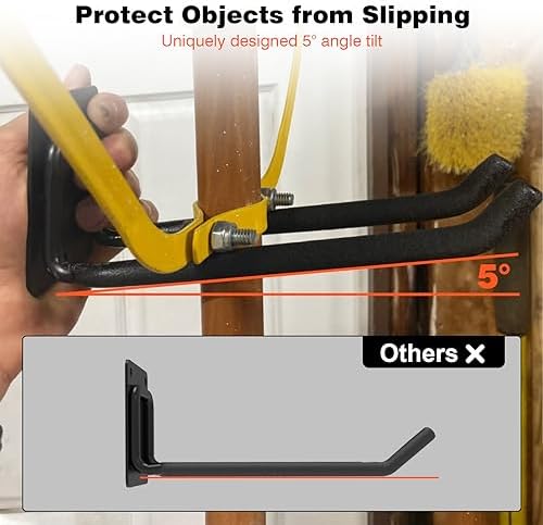 6 Pack 7.8 Inch Heavy Duty Garage Hooks, Ladders Storage Wall Mount Hanger - Image 4