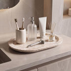 Oval Travertine Tray, 11"x7.9" Bathroom Marble Tray for Perfume Jewelry - Image 6