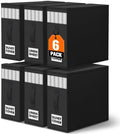 WOWBOX Sheet Organizers and Storage,Closet Bed Sheet Organizer Under Bed Storage and Organization with Label Cards & Clear Window for Bedding Sheets,Duvet Covers,Blankets (6 Pack，Black) by WOWBOX