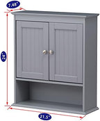 Spirich Bathroom Medicine Cabinet Over Toilet, Wall Mounted Cabinet, Gray - Image 3