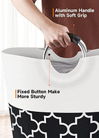 Large Laundry Basket, 82L Tall Collapsible Hamper with Handles, Black - Image 4