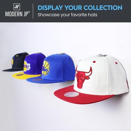 Modern JP Adhesive Hat Hooks for Wall (16-Pack) - Hat Rack for Baseball Caps, Minimalist Hat Display, Strong Hold Hat Hangers for Wall - USA Patented, Clear - Image 6