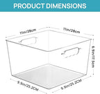 Vtopmart 10 Pack Extra Large Clear Storage Bins, 11x11 Cube Organizer - Image 3