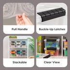 IRIS USA 3-Pack 6 Quart Storage Bins with Lids, Clear/Black - Image 3