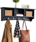 Shaker Cottage Wall-Mounted Coat Rack with 3 Storage Cubbies and 4 Coat Hooks – 36" W x 9" D x 14" H Space-Saving Entryway Organizer or Mudroom Wall Shelf by Alaterre Furniture (Charcoal Gray) by AlaterreFurniture