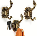 Antique Gold Coat Hooks,Dragon Design Heavy-Duty Wall Mounted Purse Hook, Unique Vintage Wall Hooks for Coats, Hats, Keys, Towels Bags, Decorative Bathroom Entryway Organizer,Set of Three by Unknown