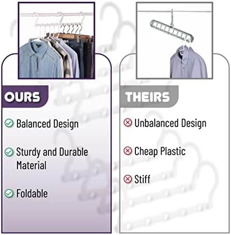 Mr. Pen- Space Saving Hangers, 8 pcs, 360° Rotating Hooks | Magic Cascading Hanger Organizer with 5 Enclosed Slots, Closet Organizers and Storage for Clothes - Image 6