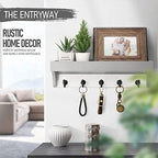 Rebee Vision Key Holder Wall Mount with Shelf for Home Decor, Gray & White - Image 3