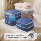 DIMJ Compression Storage Bags 8 Pack - Blanket Storage Bags with Window Zipper, Ultra Space Saving Self Compression Organizer for Puffer Jacket, Bedding, Lightweight Comforter Duvet, Sweater, Sheet - Image 3
