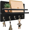 Key Holder Wall Mount with Shelf & 5 Sturdy Hooks, Rustic Mail Organizer Hanging Dog Leash, Glasses, Wooden Key Hanger with Mounting Hardware by KISENG