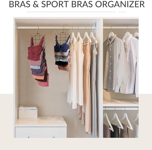 ZEDODIER 2 Pack Tank Top Hanger, Bra Organizer for Closet, Space Saving | 32 Hooks Total, Sturdy Metal, 360° Rotating, Foldable Design, Hanging Closet Organizers and Storage for Apartments and Dorms - Image 3