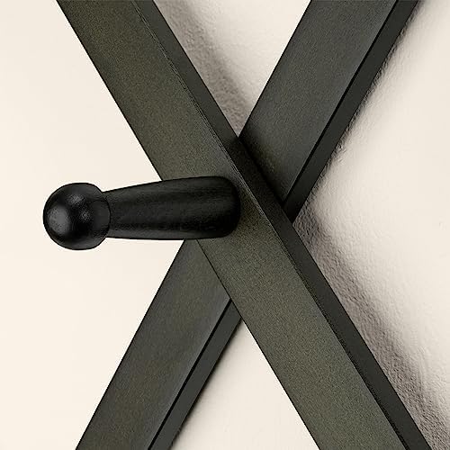 SKOLOO Hat Rack for Wall with 20 Hooks, Solid Wooden, Modern, Expandable Coat Rack Wall Mount for Coats, Hats, Bags, Baseball Caps, Dark Walnut Color - Image 5