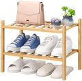 viewcare Small Shoe Rack, 2-Tier Shoe Rack for Entryway, Bamboo Wood Shoe Shelf for Closet & Hallway, Long 17.2IN | Beautiful | Functional | Sturdy | Durable by VIEWCARE
