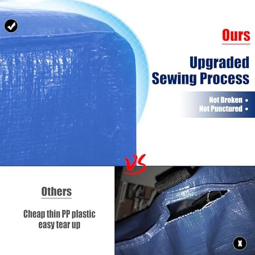 Cosy Family 8 Pack Heavy Duty Extra Large Moving Bags with Backpack Straps - Strong Handles & Zippers, Storage Totes For Space Saving, Fold Flat, Alternative to Moving Box (40 gal, Multicolored) - Image 3