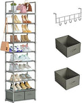 OYREL Tall Shoe Rack Narrow 10 Tier Shoes Rack 20 25 Pairs + 2 Boxes 1 Hook by OYREL