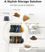 Viklluyr Hat Organizer for Baseball Caps Hat Rack with 20 Hooks - Sturdy Metal Hat Storage Wall Mounted Caps Hanger Set of 2 for Closet Door Bedroom Entryway Laundry(Gold) - Image 4