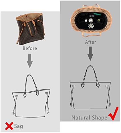ZTUJO Purse Organizer Insert, Felt Bag Organizer For Handbag Purse Organizer,13 Colors, 6 Size (X-Large, Silky Black) - Image 6