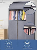 SLEEPING LAMB 43'' Garment Bags for Closet Storage with Zippers Completely Closed Wardrobe for Hanging Clothes Suits Coats Cover, 2 Packs, Grey(Hanging Rod Not Included) - Image 4