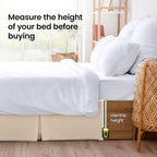 King Bed Skirt, Hides Under-Bed Storage 16 Inch Drop, Pleated, Sand - Image 4