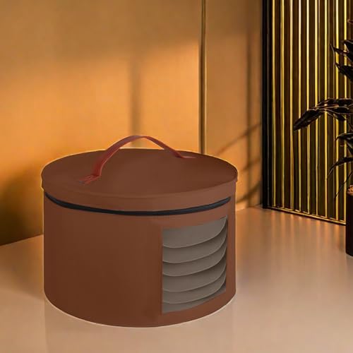 Samplife Hat Box,Hat Storage Box,Stackable Round Brim Hats Organizer Bag Container for Closet,Travel Hat Boxes for Women, Cowboy Hat Organizer, FoldableTravel Cap Boxes (04-Brown, 16.5" D x 10.5" H) - Image 6