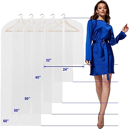 Simple Houseware 40/50/60-Inch Clear Garment Bags with Zipper, 10 Pack - Image 7