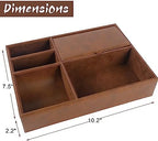 Zcaukya Men's Valet Tray, 5 Compartments, Brown - Image 2