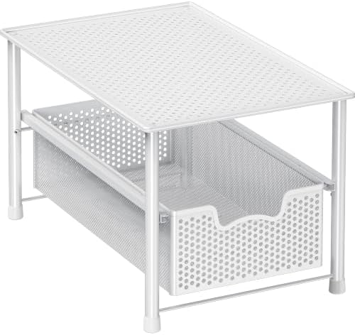 Simple Houseware Stackable Under Sink Sliding Basket Drawer, White by SimpleHouseware