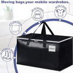 StorageRight Moving Bags, Moving Boxes, 93L 8-Pack Sotrage Bags Totes,Black - Image 4
