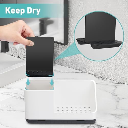 Toothbrush Holders for Bathroom Counter Organizer and Storage (White) - Image 3