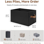 StorageWorks Closet Storage Bins, Black, Large, 3-Pack - Image 4