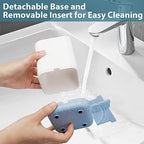Boperzi Toothbrush and Razor Holder for Bathrooms - Countertop Organizer With Drainage, Anti-Slip Kids Toothpaste Caddy for Electric Toothbrush, Shower, Vanity - Blue - Image 2
