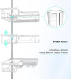 DAOYA Corner Shower Caddy Tension Pole 4 Tier Shower Caddy Organizer White - Image 3