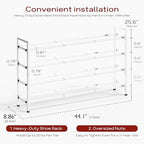Bumusty 4 Tier Long Expandable Shoe Rack for Closet, White - Image 3