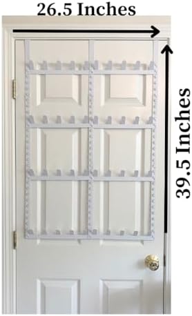 Evelots Rack for Purses, Belts, Jewelry, Ties, Hats - New Over the Door Organizer - Adjustable 8 Tier - 40 Hooks for Multi Uses - Easy Assembly - No Tools Needed - White Coated Sturdy Metal - Image 6