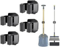 Upgraded Magnetic Broom and Mop Holder Wall Mount, Space-Saving Heavy Duty No Drill Over the Door Broom Gripper RV Camper Wall Organizer,Black,4 Pcs by MagitcSee