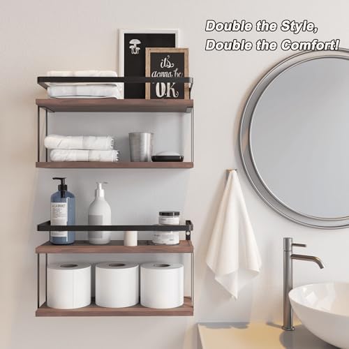 RICHER HOUSE Floating Shelves Bathroom, Wall Mounted Shelf Over Toilet - Image 4